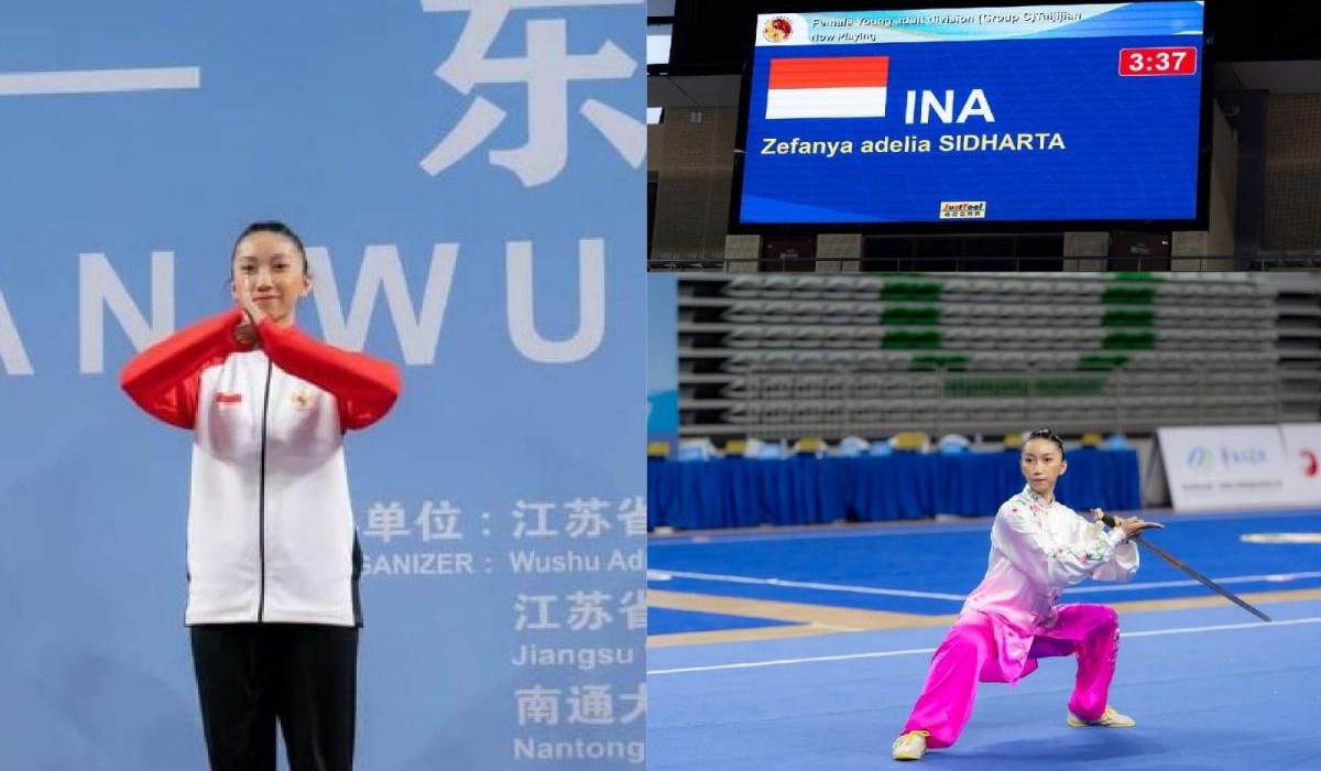 Zefanya Raih Medali Emas Di Wushu Championship Cina