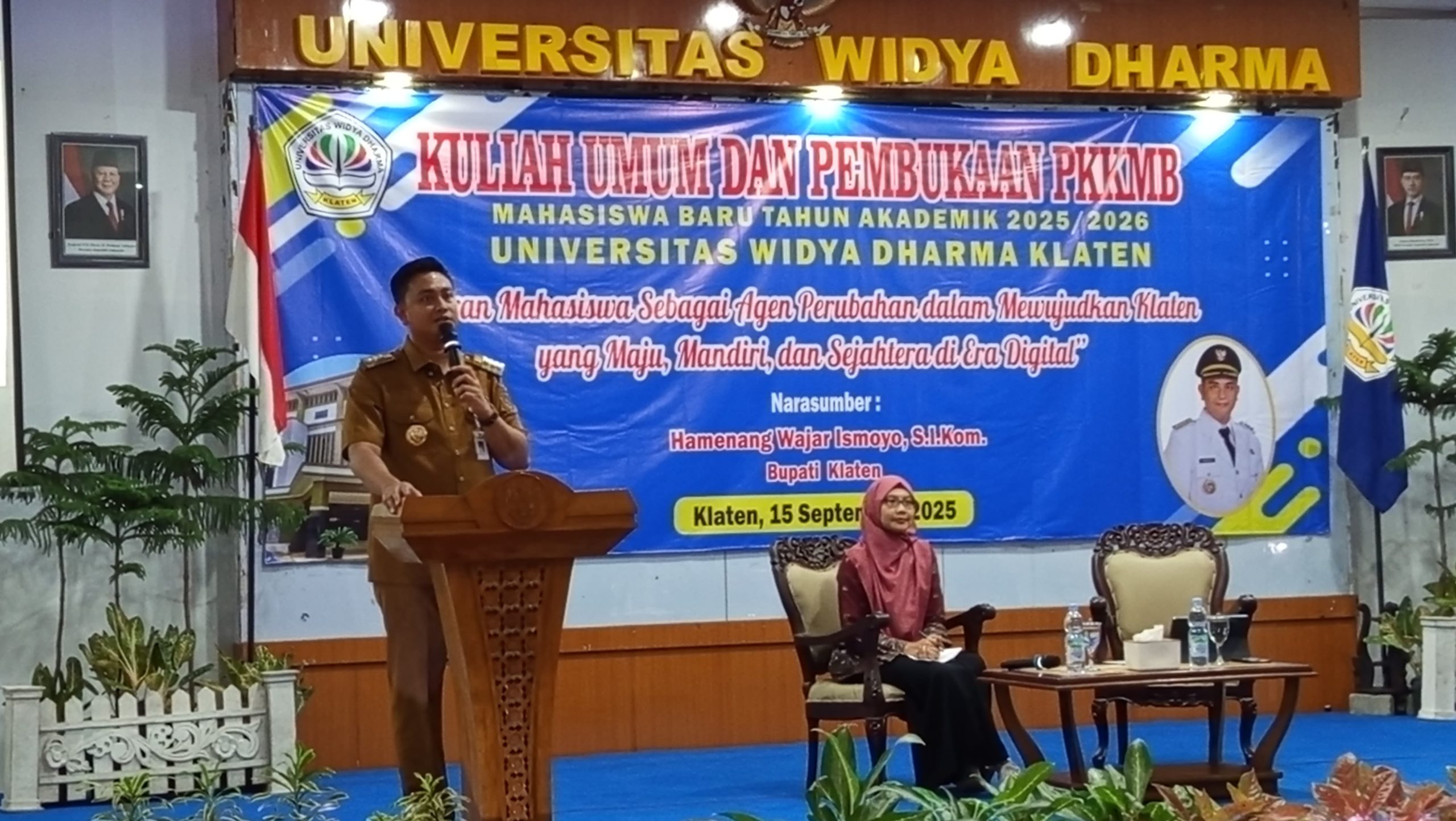 Bupati Hamenang Jadi Dosen Istimewa Di Kuliah Umum Unwidha Klaten.